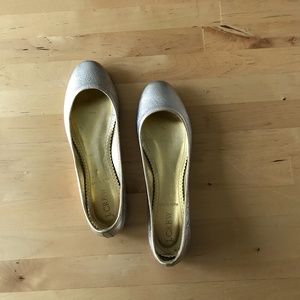 J Crew Metallic Flats, Gold